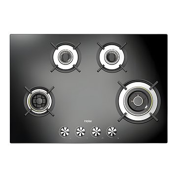 Haier 4 Brass Burner Gas Stove Hobs Black (HIC-754FCF-O) FFD