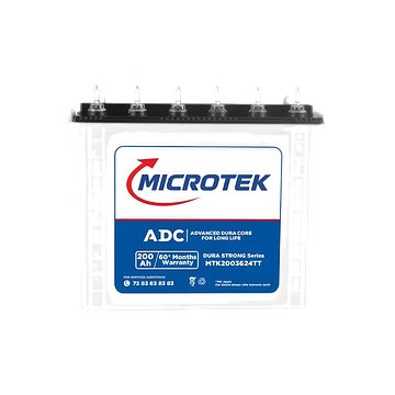 Microtek Dura Strong M2003624TT | 200Ah Tall Tubular Inverter Battery with Advanced Dura Core Technology for Longer Battery Life with 60 Months of Warranty Suitable for Home, Office & Shops