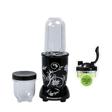 Wonderchef Nutri Blend 2 Jars Mixer, Grinder, Blender With Transparent & Unbreakable Jars, 400 Watts, Super Sharp Blades (Black)