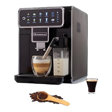 Wonderchef Regenta Fully Automatic Coffee Machine | For brewing Americano, Cappuccino, Latte, Macchiato, Flat White, Espresso | Bean-To-Cup Coffee at 19 bar pressure
