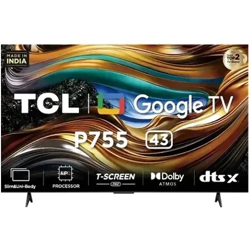 TCL 108 Cm (43 Inches) Ultra HD (4K) Smart LED TV, 43P755
