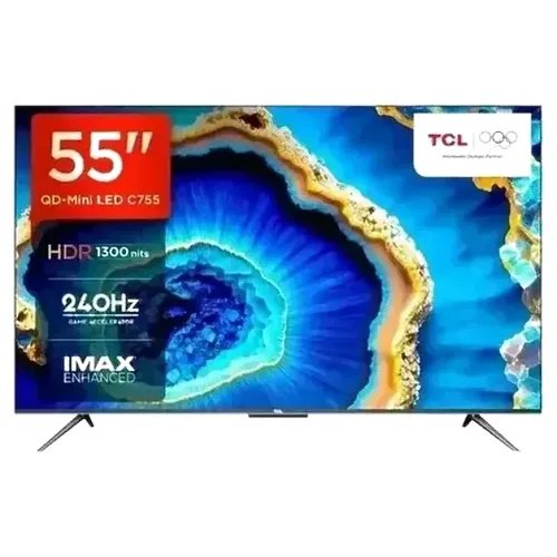 TCL 139 cm (55 inches) 4K Ultra HD Smart QD-Mini LED Google TV 55C755 (Black)
