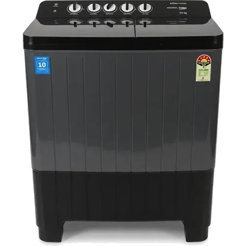 Voltas Beko, A Tata Product 14 Kg 5 Star Semi-Automatic Top Load Washing Machine (WTT140UPA/GR5KPTD, Black Grey, Special pulsator and Double waterfall Technology)
