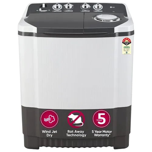 LG 7 Kg 5 Star Wind Jet Dry Semi-Automatic Top Load Washing Machine (P7020NGAZ) - Dark Gray with Rat Away Feature