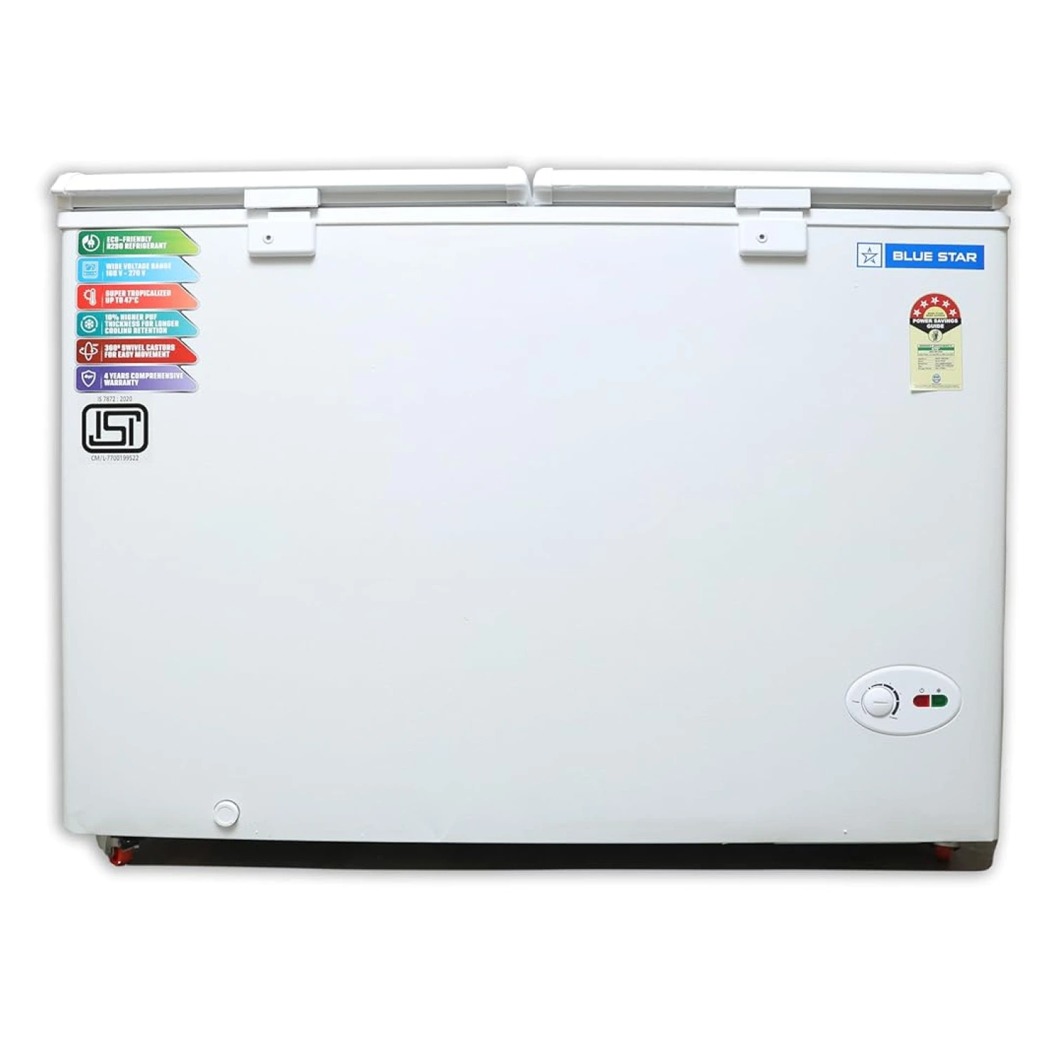 Blue Star CF5-330NEWY 300 liters Double Door Deep Freezer (310 Liter, White, 5-Star)