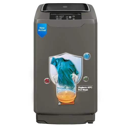 Godrej 7.5 Kg 5 Star Fully-Automatic Top Loading Washing Machine (WTEON ALR C 75 5.0 ROGR, Royal Grey, Roller Coaster Wash Technology)
