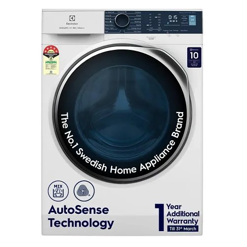 Electrolux 9kg 5 Star Fully Automatic Front Load Washing Machine with UltraMix, Full Load Vapour Wash for Sustainable Clothing, Hygienic Care, EcoInverter, White, UltimateCare 500, EWF9024R5WB