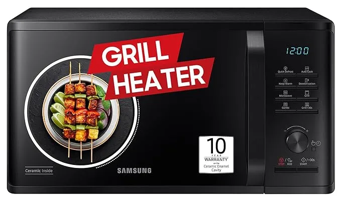 SAMSUNG 23 L Ceramic cavity, Keep warm Grill Microwave Oven (MG23A3515AK, BLACK)